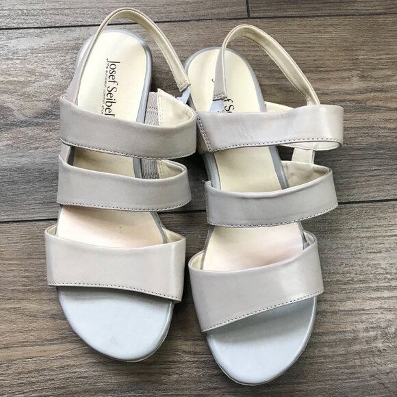 Josef Seibel Fabia Sandals Women's‎ Size 10-10.5 EU 41 Leather Gray, Taupe Flats - Picture 4 of 11